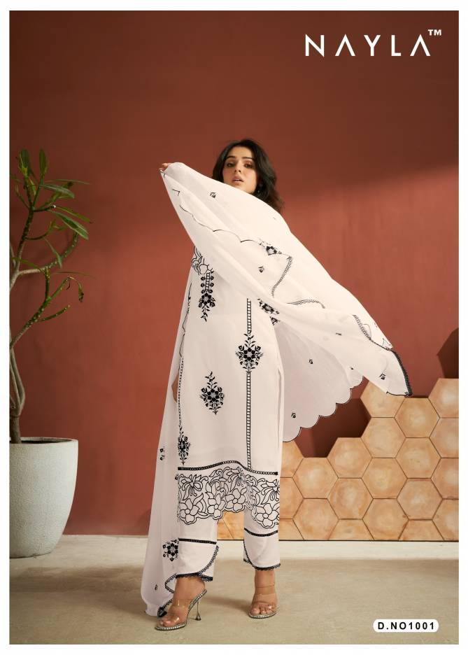 Nayla Libas Cotton Work Designer Kurti With Bottom Dupatta Wholesale Online
